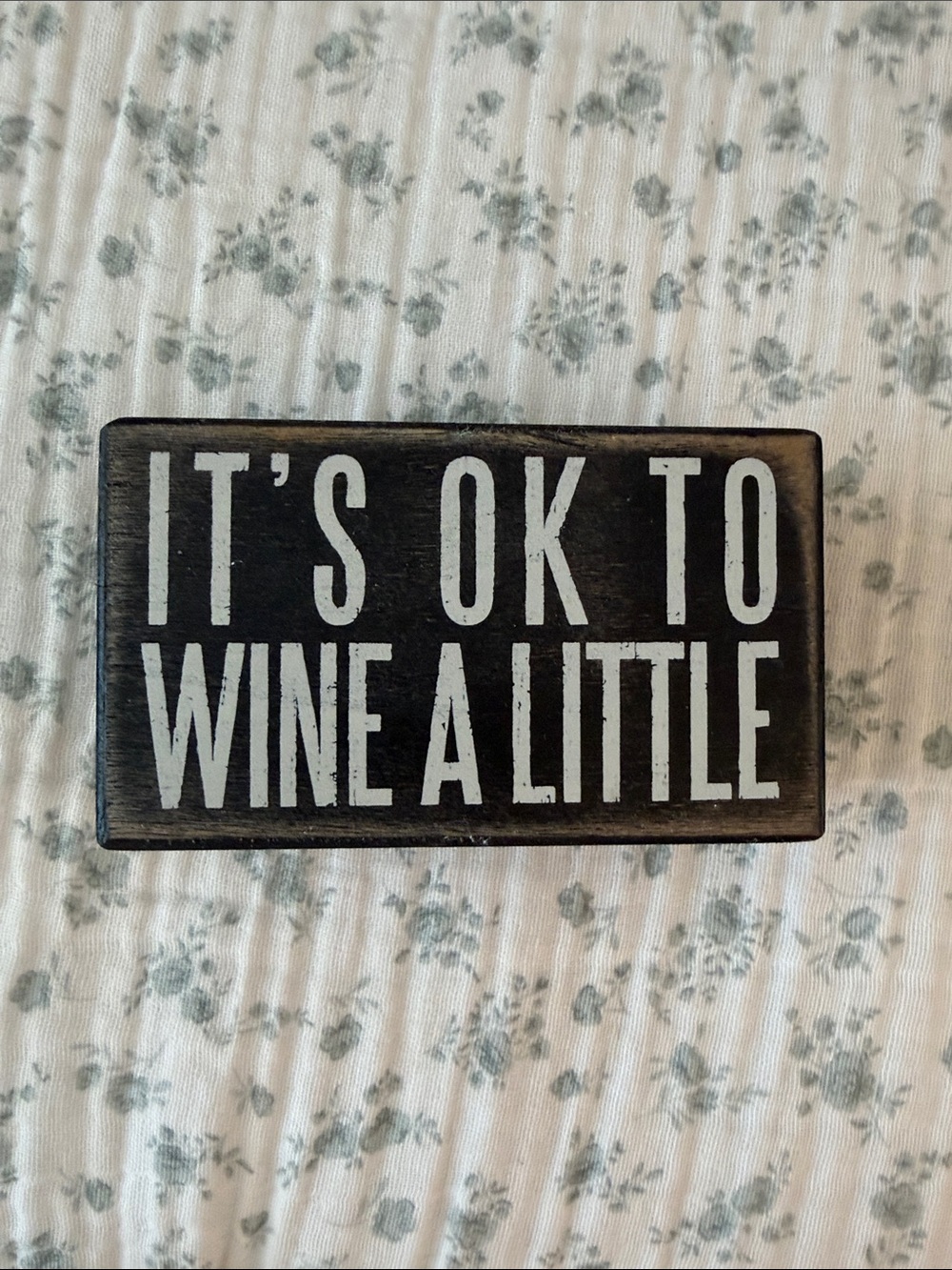 Primitives by Kathy Black and White Rustic Wine Block Sign